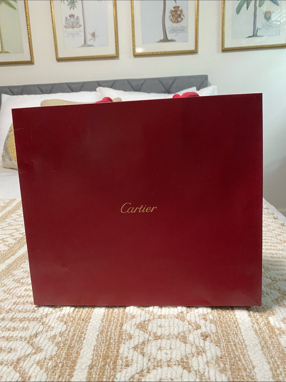 Cartier Red gift bag with Gold Logo!